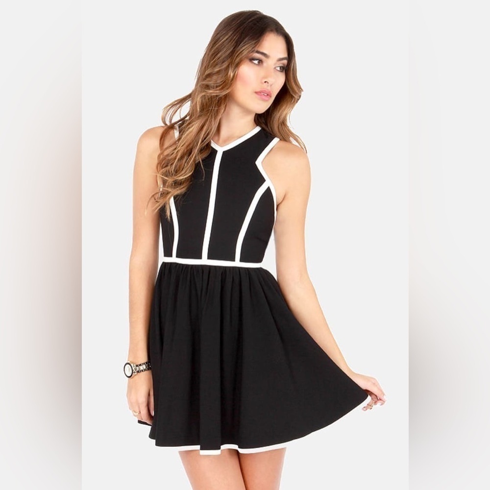Keepsake The Label Flash Back White and Black Mini Dress
